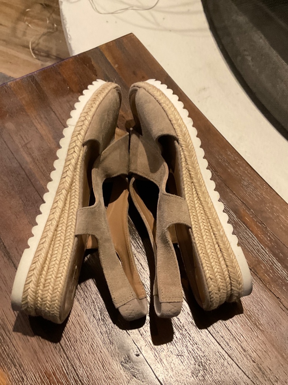 Aquatalia Adelina Espadrille Sandal Tan Suede Size 7 - Picture 5 of 7